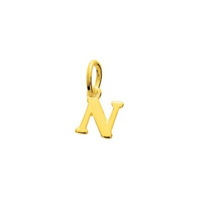 Pendentif initiale lettre N en plaqué or