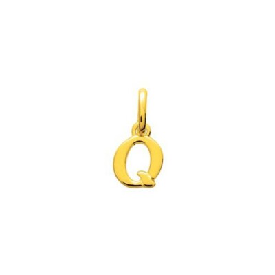 Pendentif initiale lettre Q en plaqué or