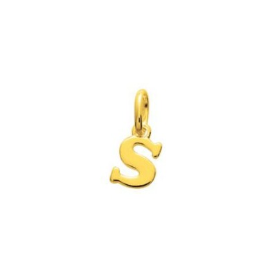 Pendentif initiale lettre S en plaqué or