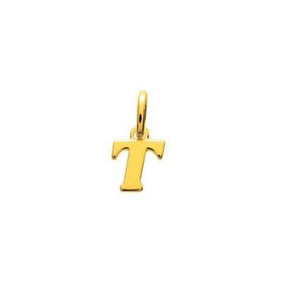 Pendentif initiale lettre T en plaqué or