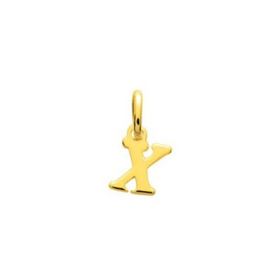 Pendentif initiale lettre X en plaqué or