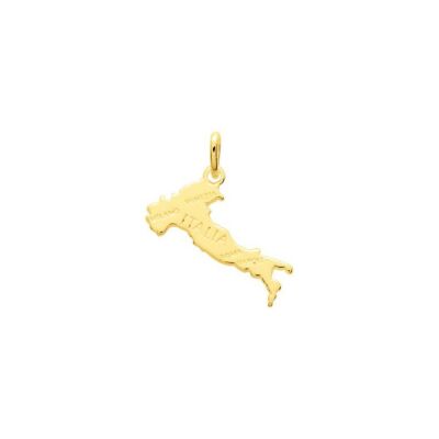 Pendentif carte Italie en plaqué or