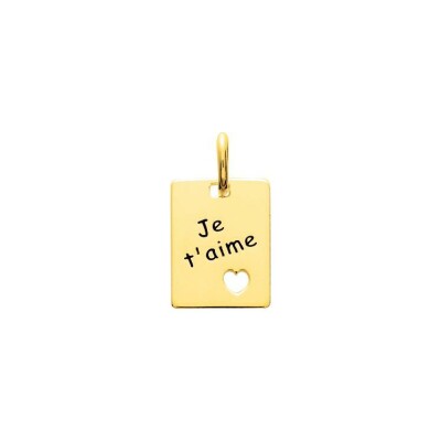 Pendentif à message en plaqué or