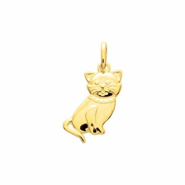 Pendentif chat en plaqué or