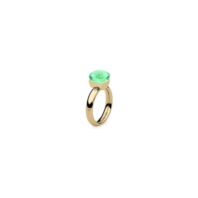 Bague Qudo Firenze en métal doré et pierre de couleur peridot, taille 54