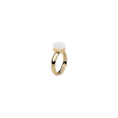 Bague Qudo Firenze en métal doré et pierre de couleur white, taille 50