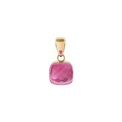 Pendentif Qudo Firenze en métal doré et pierre de couleur padparadscha
