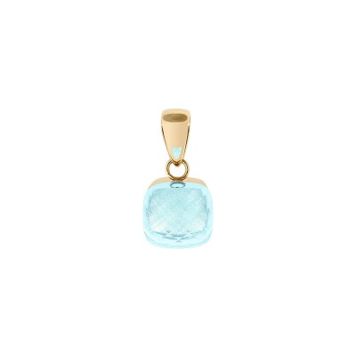 Pendentif Qudo Firenze en métal doré et pierre de couleur aquamarine