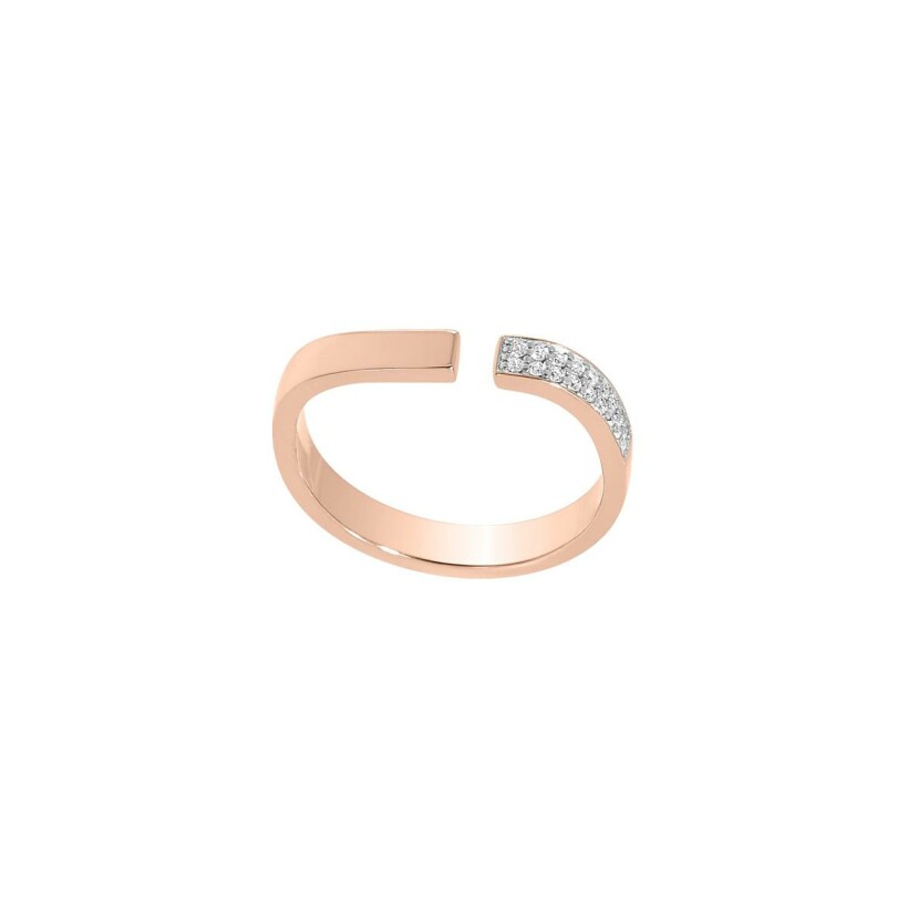 Bague en plaqué or rose et oxydes de zirconium