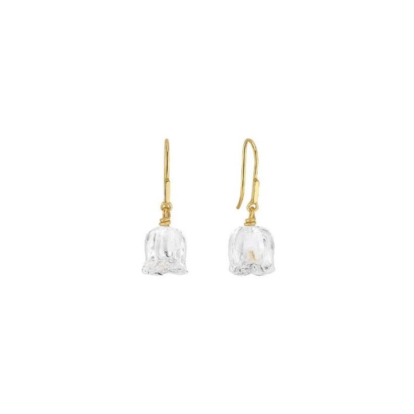 Boucles d'oreilles Lalique Muguet en vermeil et cristal