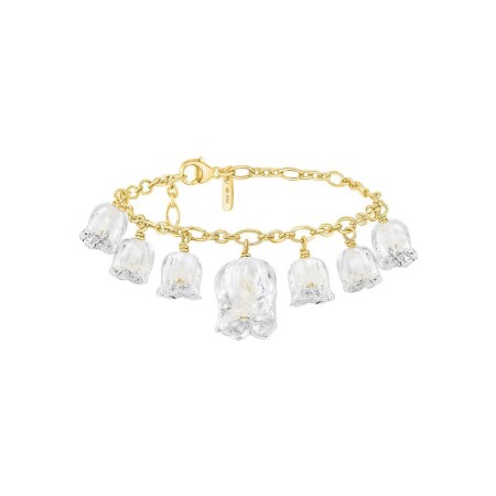 Bracelet Lalique Muguet en vermeil et cristal