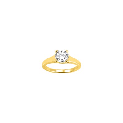 Bague en plaqué or et oxyde de zirconium