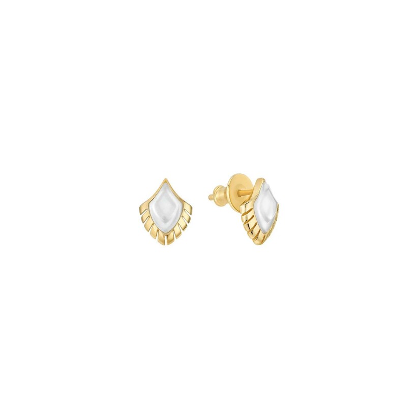 Boucles d'oreilles Lalique Paon en plaqué or et cristal