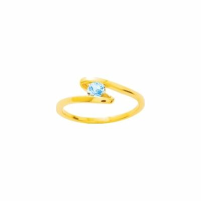 Bague en plaqué or jaune rhodié et oxyde de zirconium de couleur