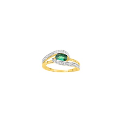 Bague en plaqué or et oxyde de zirconium