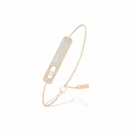 Messika My First Diamond L bracelet, rose gold pave, diamonds