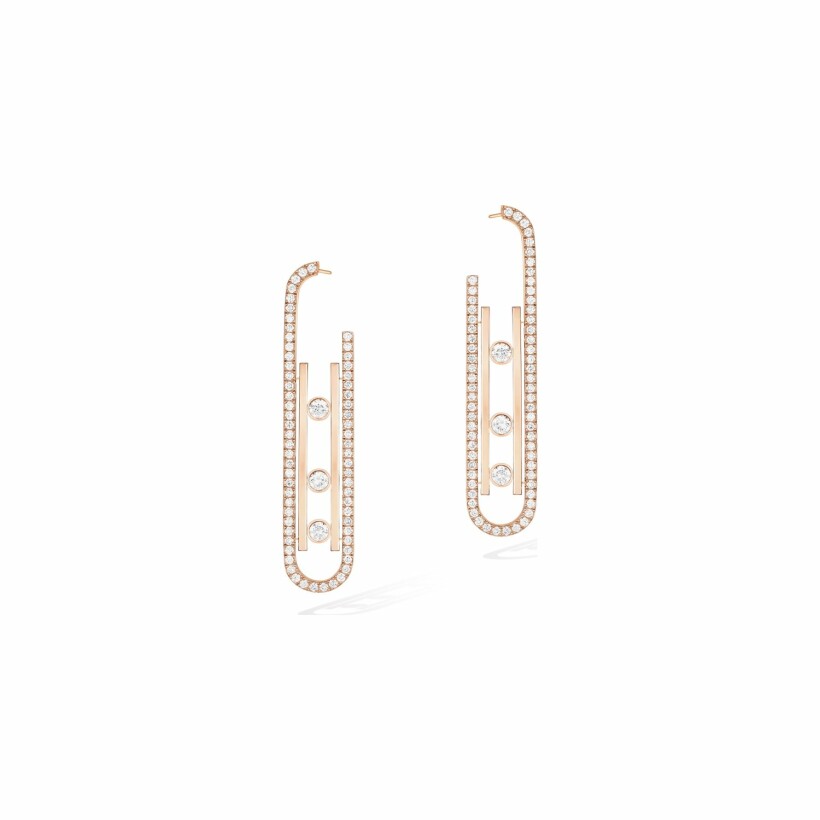 Messika Move 10th S earrings, rose gold, diamonds