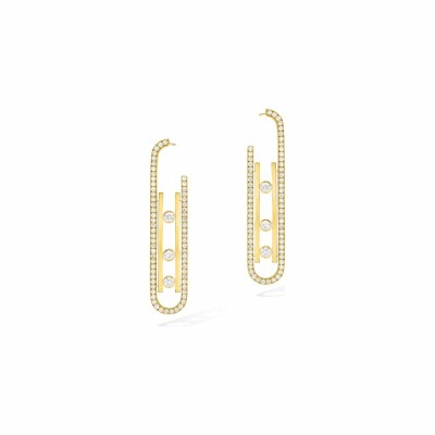 Messika S earrings, yellow gold, diamonds