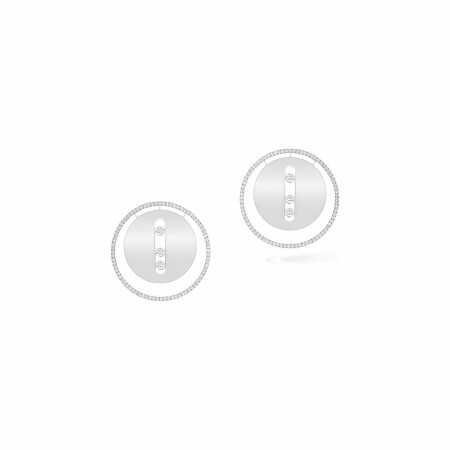 Boucles d'oreilles Messika Lucky Move GM en or blanc et diamants