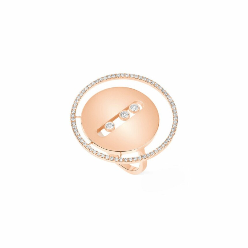 Messika Lucky Move GM ring, pink gold, diamonds
