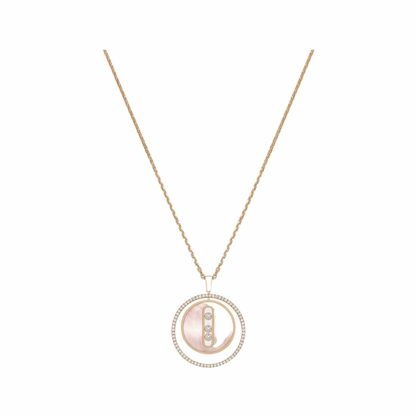 Messika Lucky Move M necklace, rose gold, mother-of-pearl, diamonds
