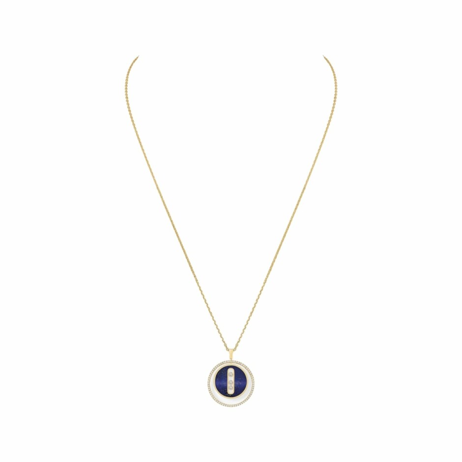 Collier Messika Lucky Move en or jaune, lapis lazuli et diamants