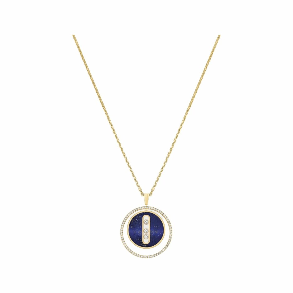 Collier Messika Lucky Move en or jaune, lapis lazuli et diamants