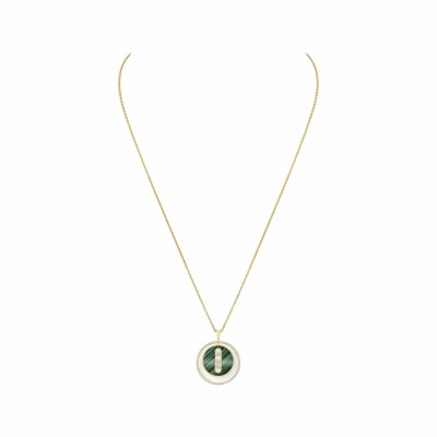 Messika Lucky Move necklace, yellow gold, malachite, diamonds