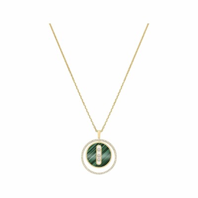 Messika Lucky Move necklace, yellow gold, malachite, diamonds