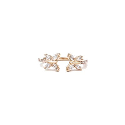 Bague Toi & Moi diamants or rose