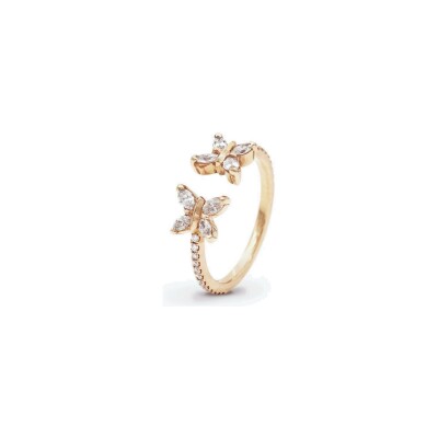 Bague Toi & Moi diamants or rose