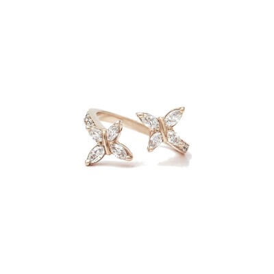 Bague Toi & Moi diamants or rose