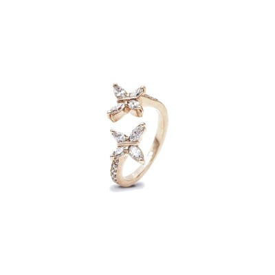 Bague Toi & Moi diamants or rose