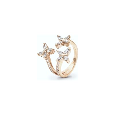 Bague Trois Papillons diamants or rose