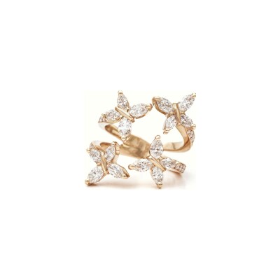Bague Quatre Papillons diamants or rose