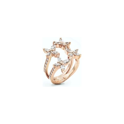 Bague Quatre Papillons diamants or rose