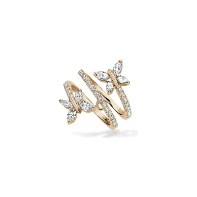 Bague Volute diamants or rose