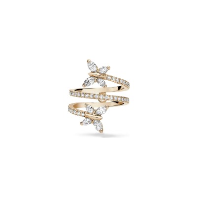 Bague Volute diamants or rose