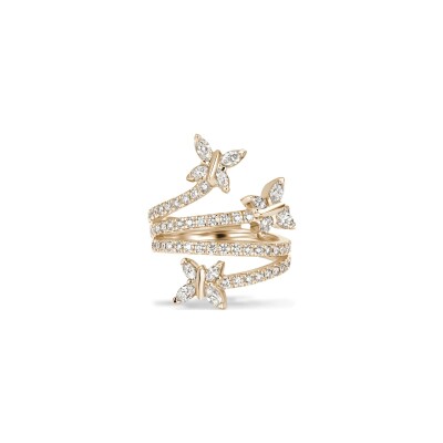 Bague Volute diamants or rose