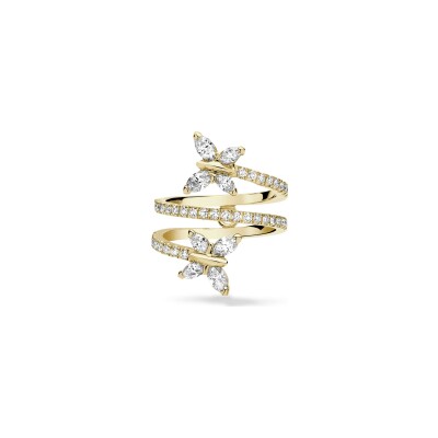 Bague Volute diamants or jaune