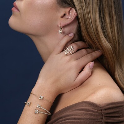 Bague Volute diamants or jaune