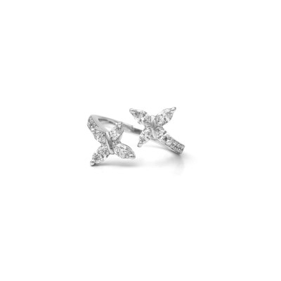 Toi & Moi Papillons navette ring, white gold