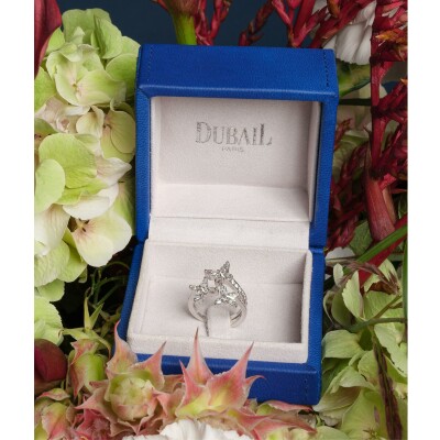 Bague Trois Papillons diamants or blanc