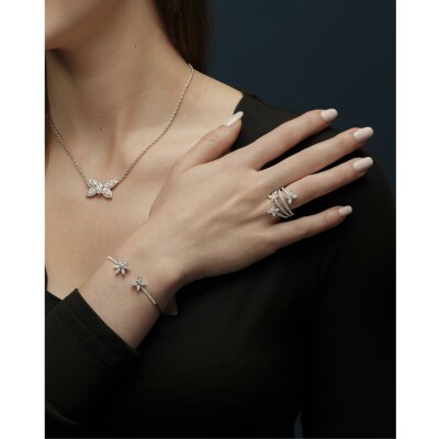 Bague Volute diamants or blanc