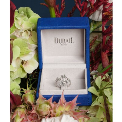 Bague Toi & Moi Feuillages diamants or blanc