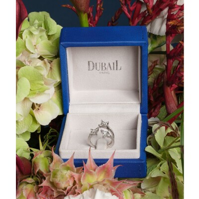 Bague Trois Papillons diamants or blanc