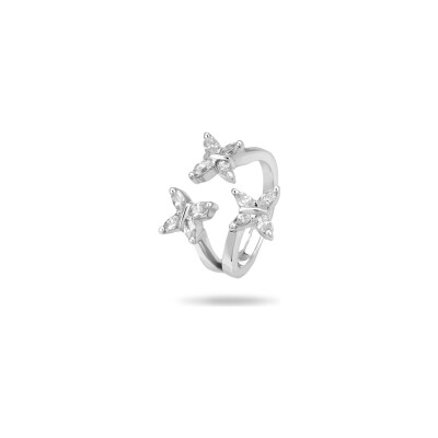 Bague Trois Papillons diamants or blanc