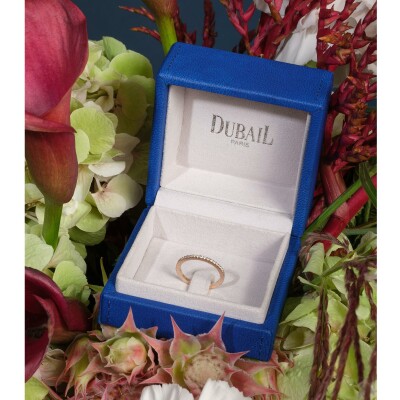 Alliance diamants or rose