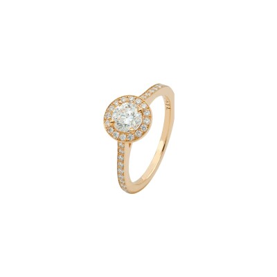 Solitaire diamants or rose