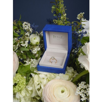 Solitaire diamants or rose